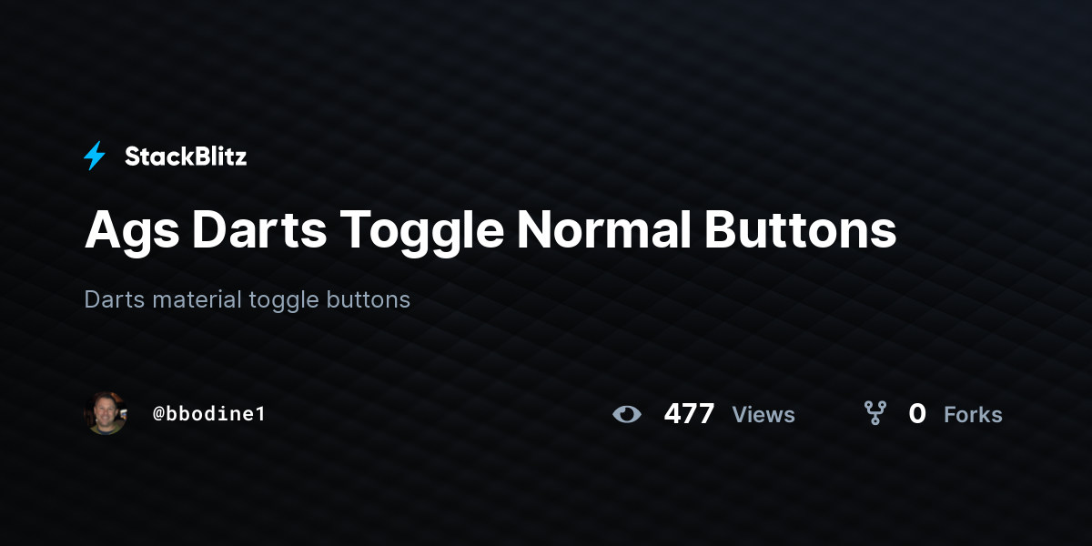 Ags Darts Toggle Normal Buttons StackBlitz