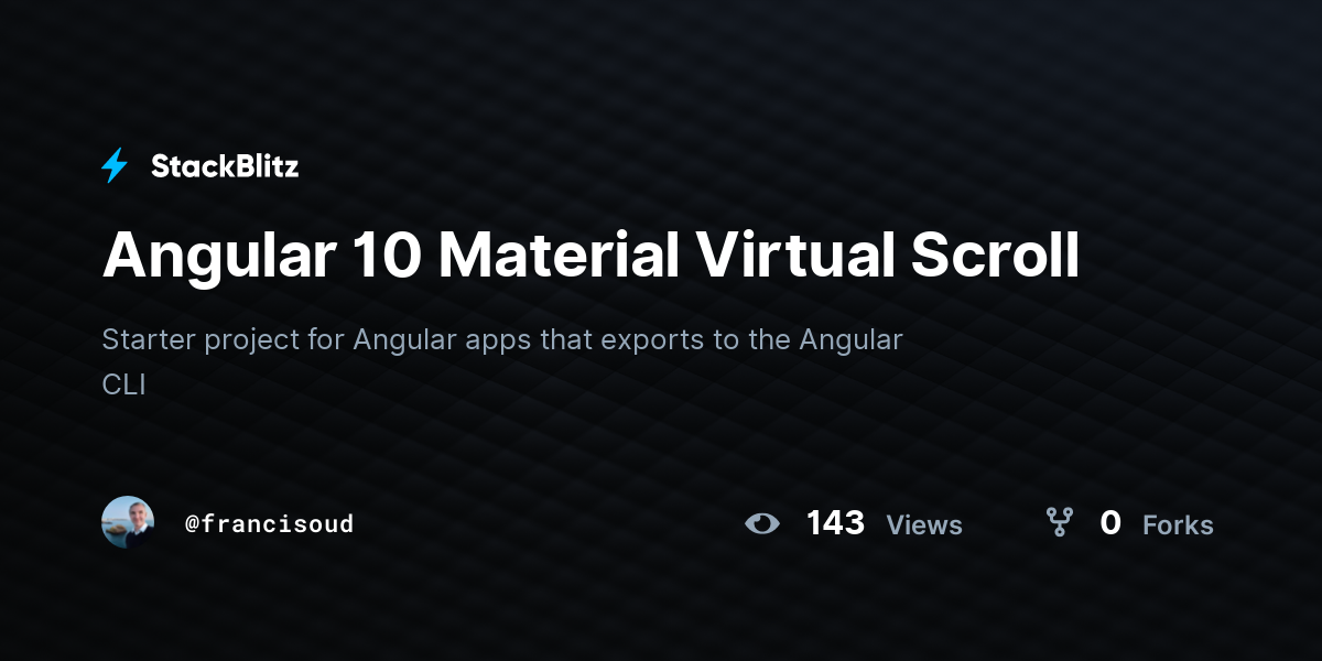 Angular Material Virtual Scroll Stackblitz