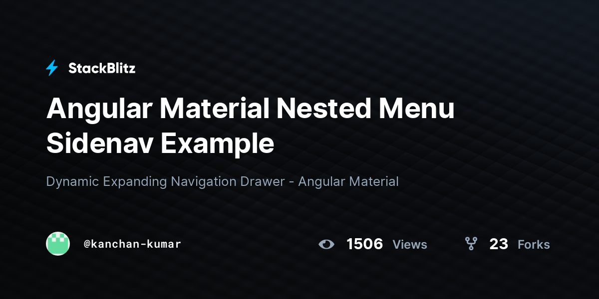 Angular Material Nested Menu Sidenav Example Stackblitz