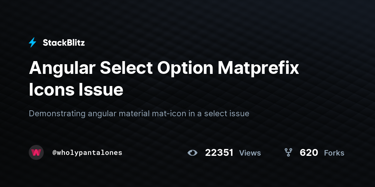 Angular Select Option Matprefix Icons Issue Stackblitz