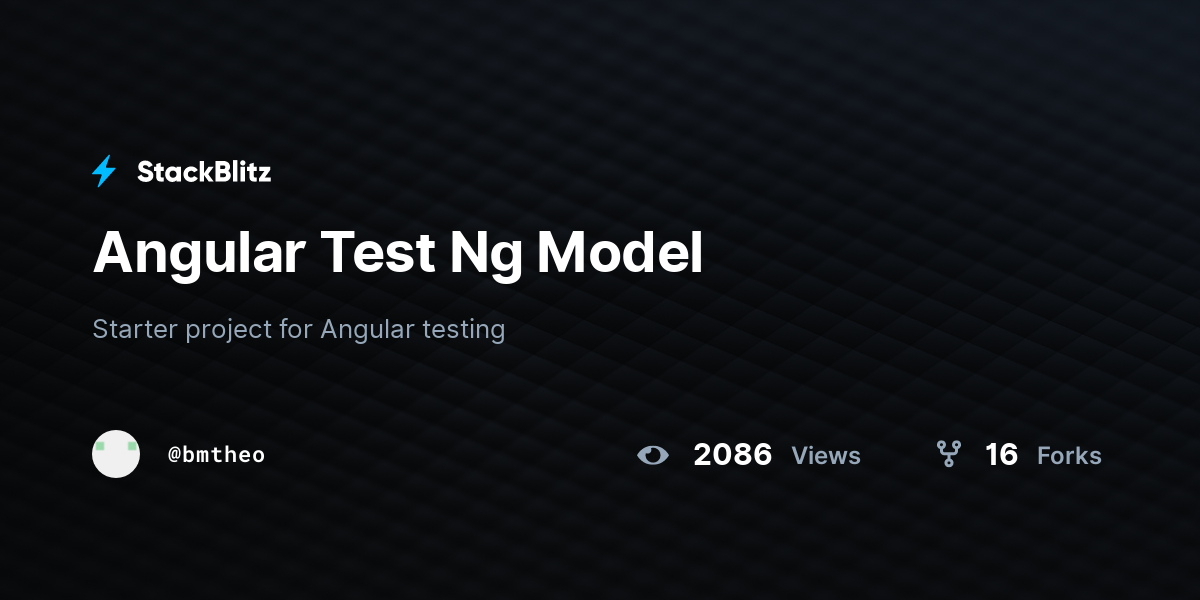 Angular Test Ng Model Stackblitz