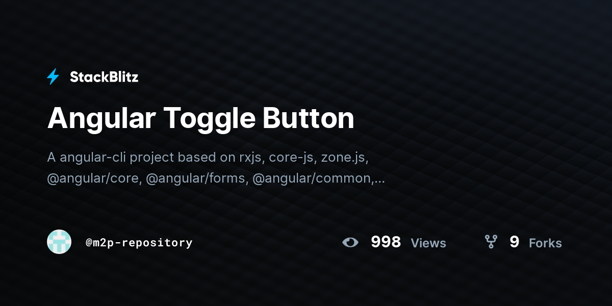 Angular Toggle Button Stackblitz