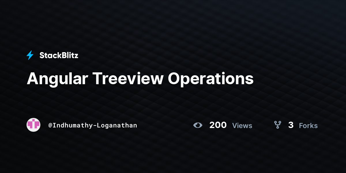 Angular Treeview Operations Stackblitz
