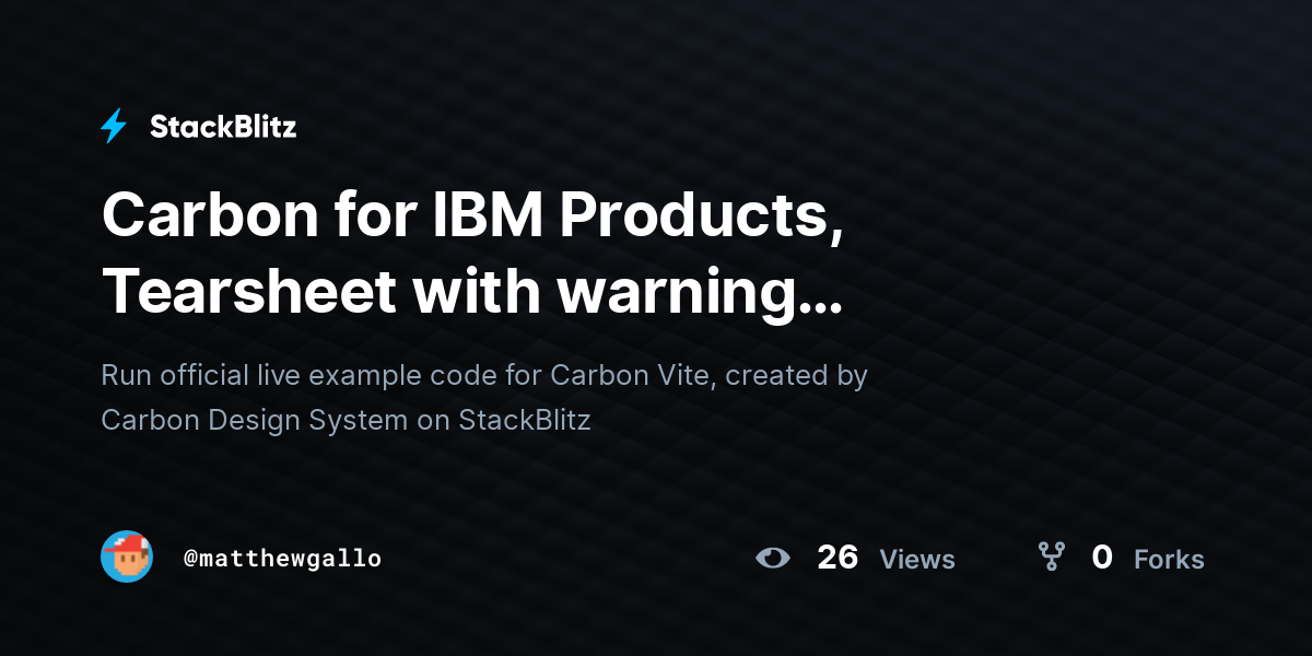 Carbon For Ibm Products Tearsheet With Warning Modal Pop Up Stackblitz