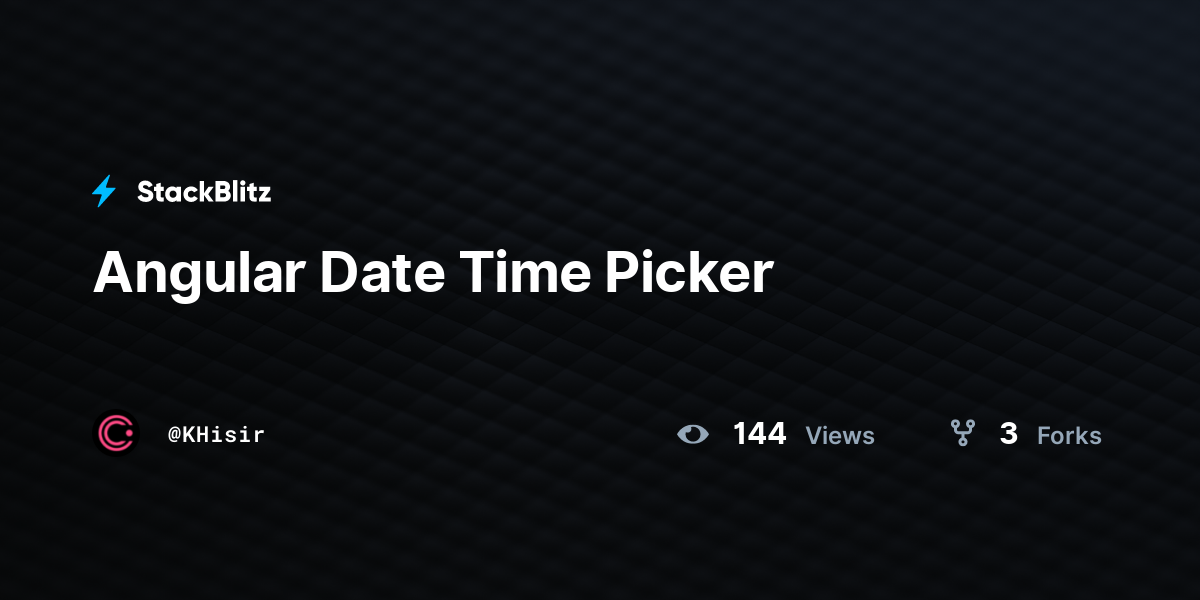 Angular Date Time Picker Stackblitz