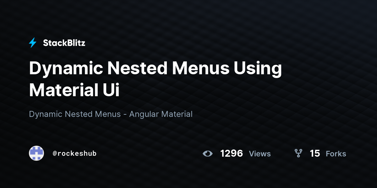 Dynamic Nested Menus Using Material Ui Stackblitz