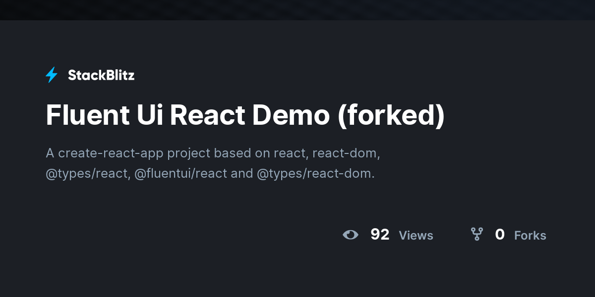 Fluent Ui React Demo Forked Stackblitz