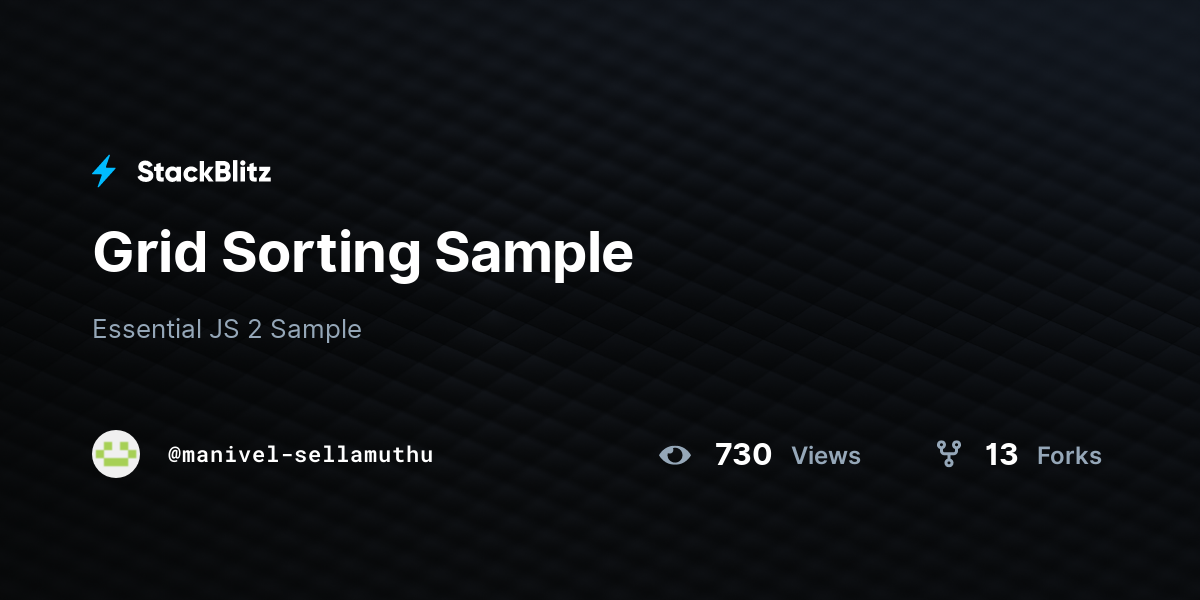 Grid Sorting Sample Stackblitz