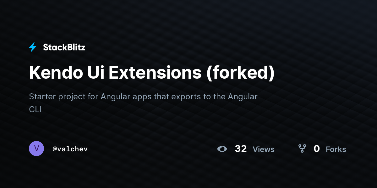 Kendo Ui Extensions Forked StackBlitz