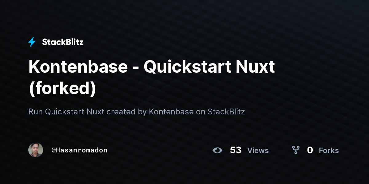 Kontenbase Quickstart Nuxt Forked Stackblitz