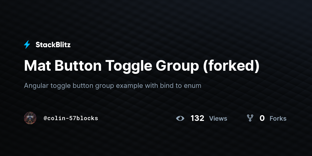 Mat Button Toggle Group Forked Stackblitz