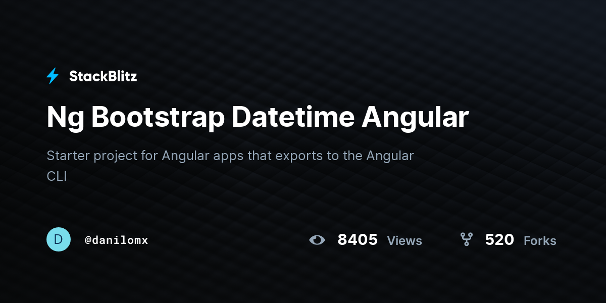 Ng Bootstrap Datetime Angular Stackblitz