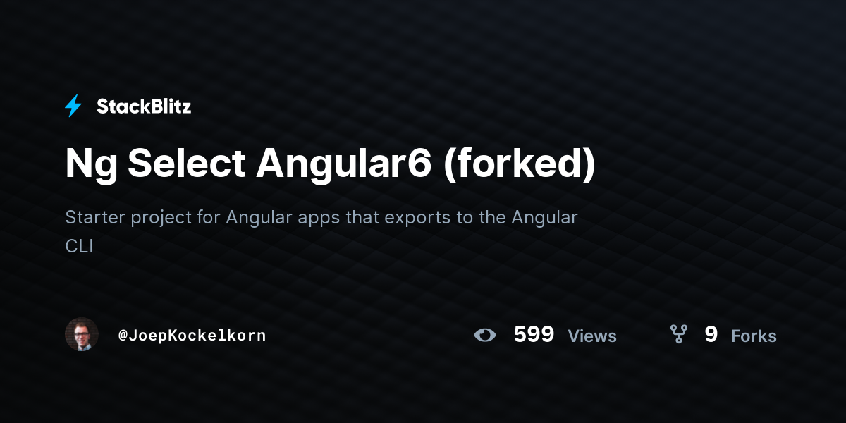 Ng Select Angular Forked Stackblitz