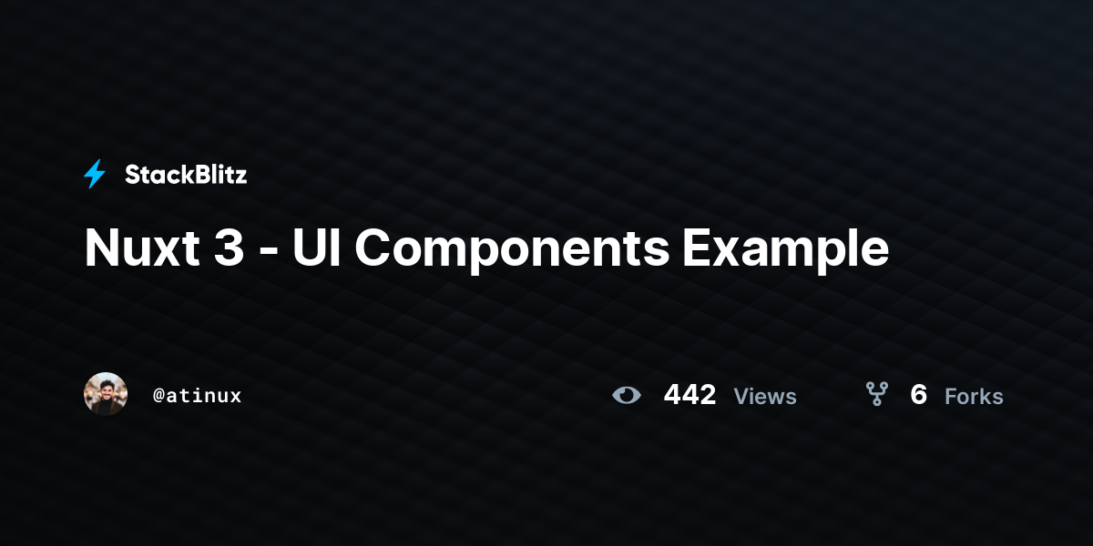 Nuxt 3 UI Components Example StackBlitz