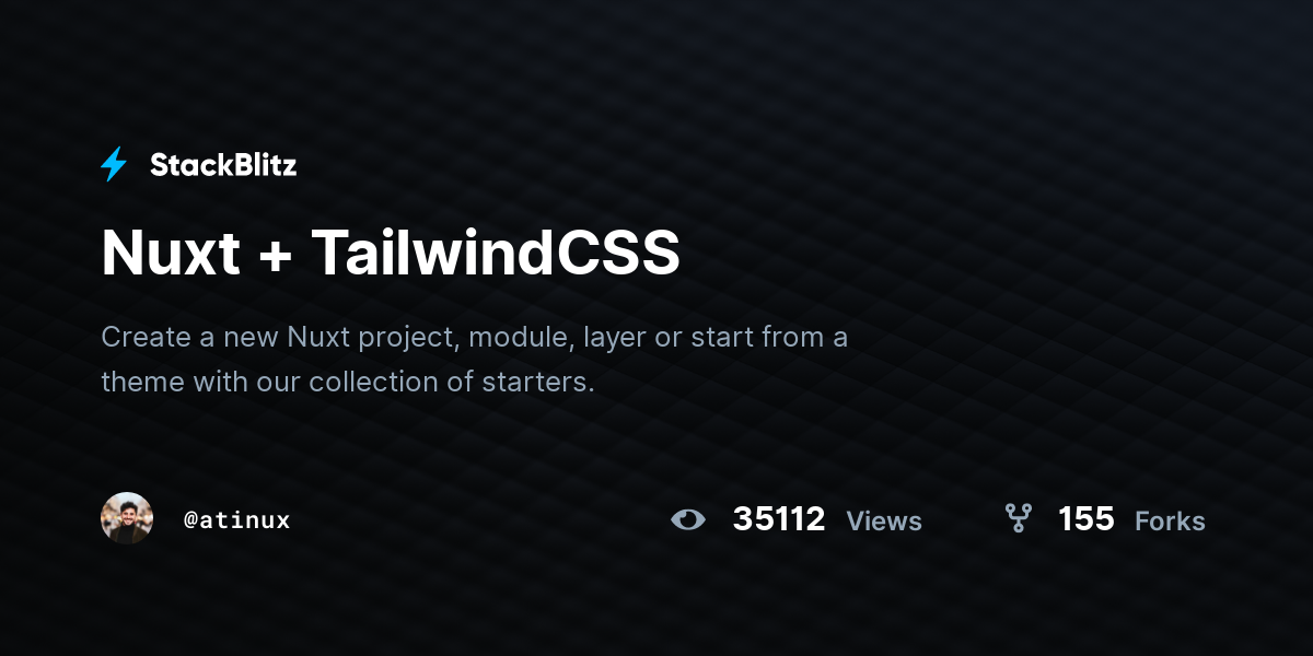 Nuxt Tailwindcss Stackblitz