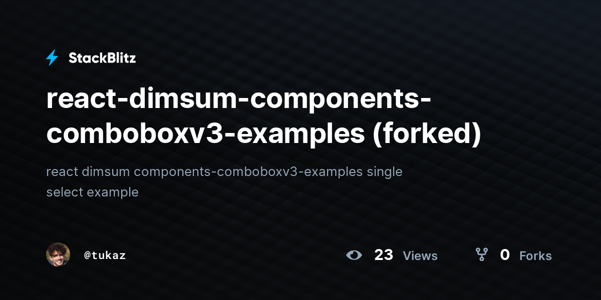 React Dimsum Components Comboboxv Examples Forked Stackblitz