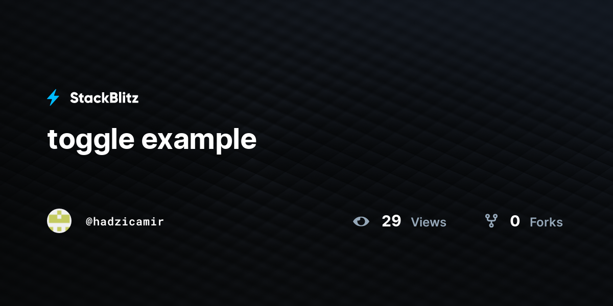 Toggle Example StackBlitz