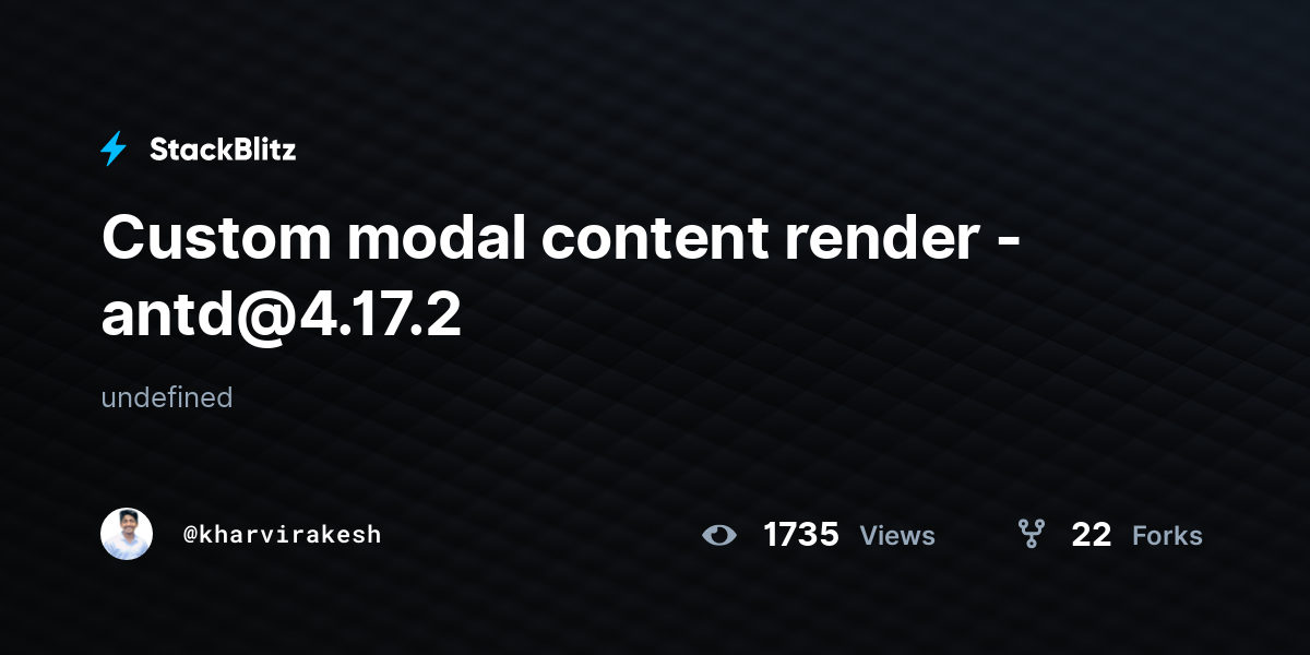 Custom Modal Content Render Antd Stackblitz