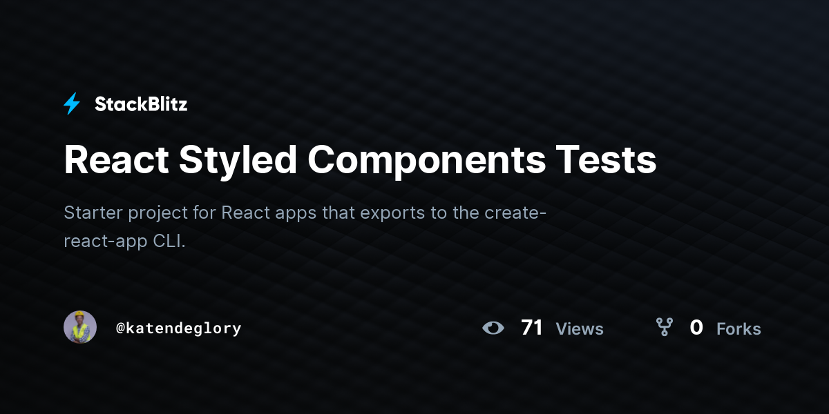 React Styled Components Tests StackBlitz