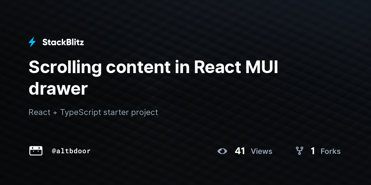 Scrolling Content In React MUI Drawer StackBlitz