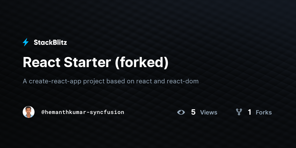 React Starter Forked StackBlitz