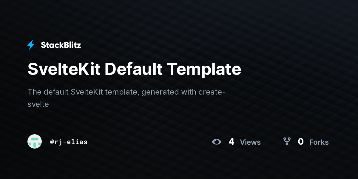 Sveltekit Default Template Stackblitz