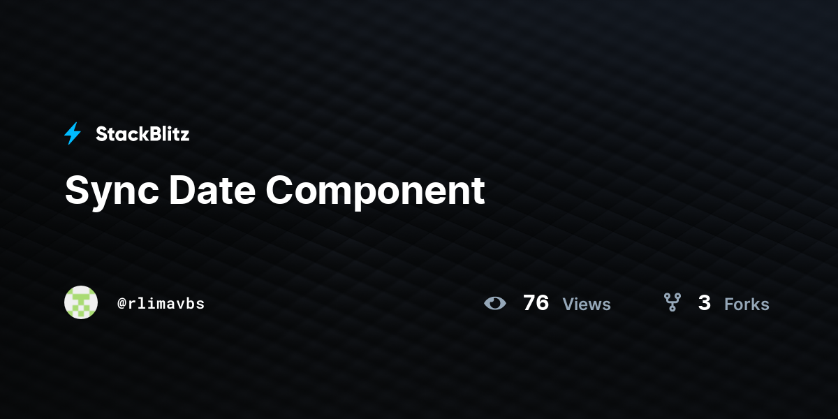 Sync Date Component StackBlitz