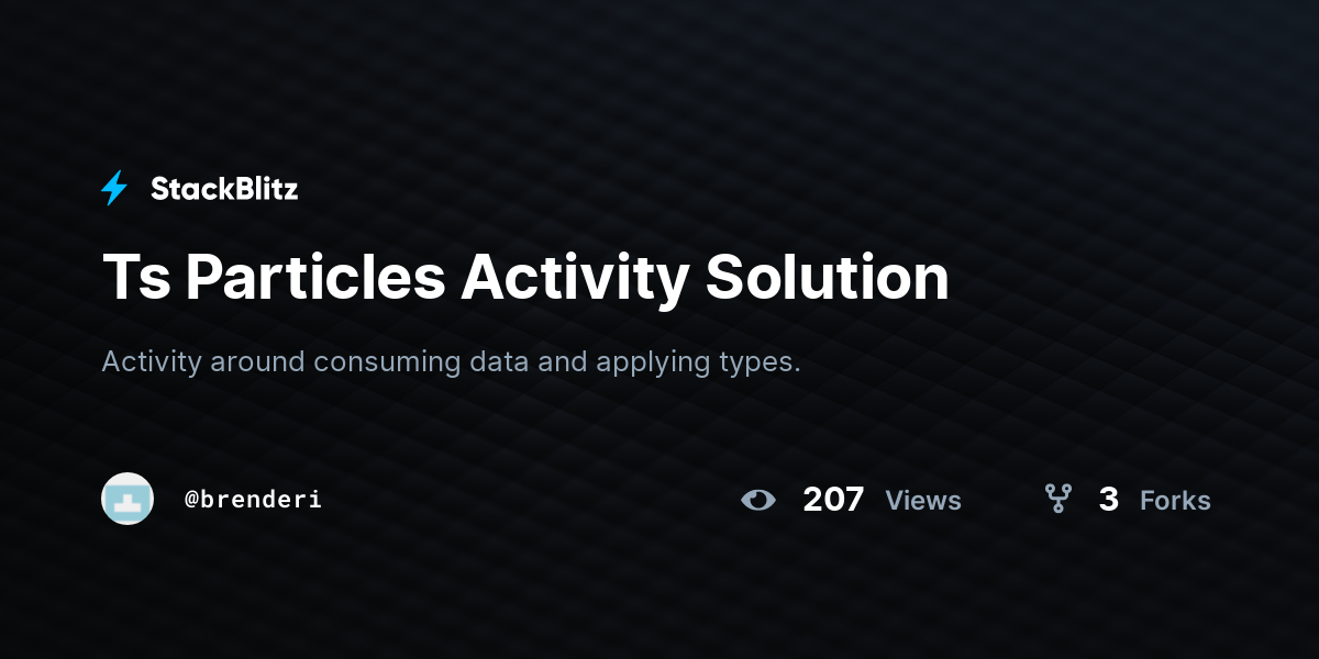 Ts Particles Activity Solution StackBlitz