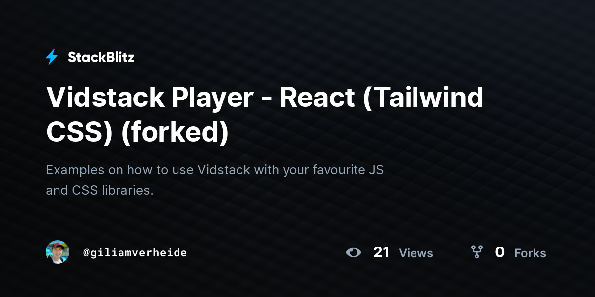 Vidstack Player React Tailwind Css Forked Stackblitz