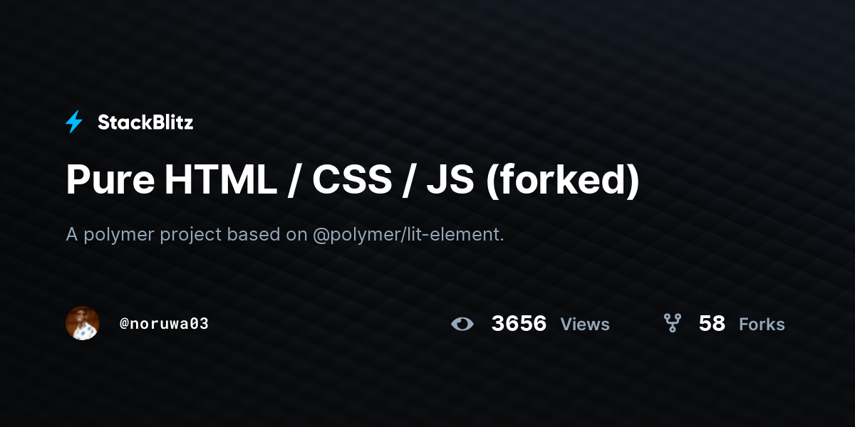 Pure Html Css Js Forked Stackblitz