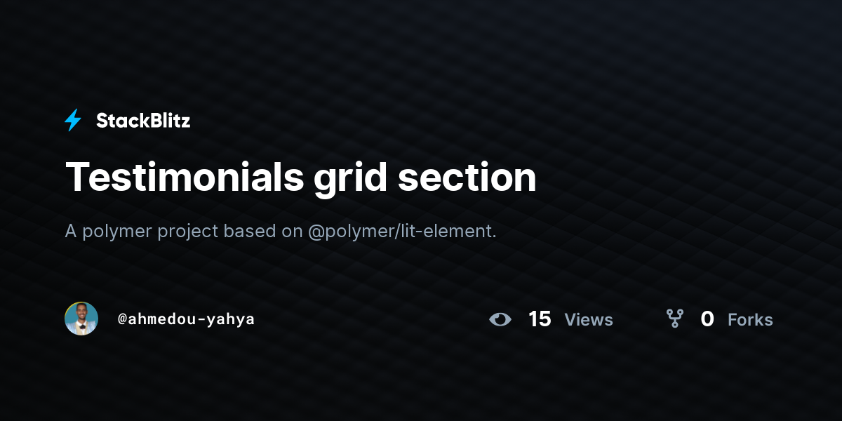 Testimonials Grid Section StackBlitz