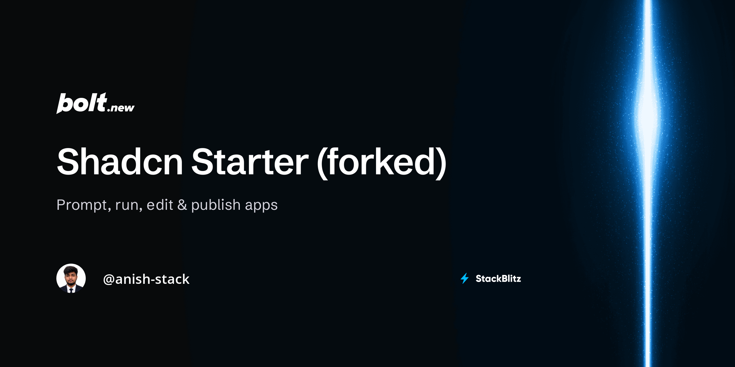 Shadcn Starter (forked) - Bolt.new