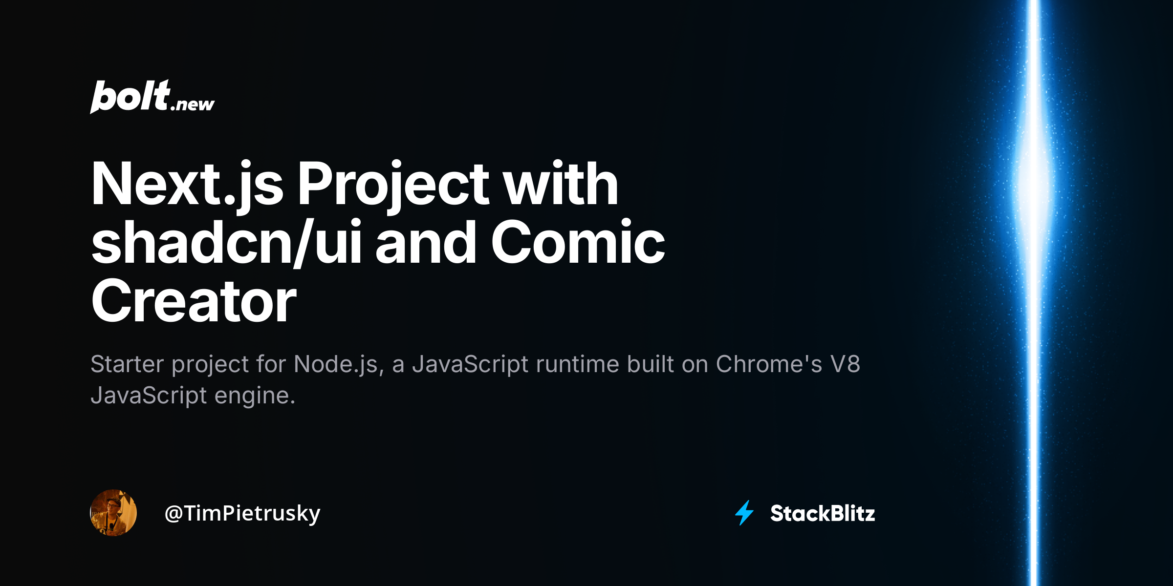 Next.js Project with shadcn/ui and Comic Creator - Bolt.new