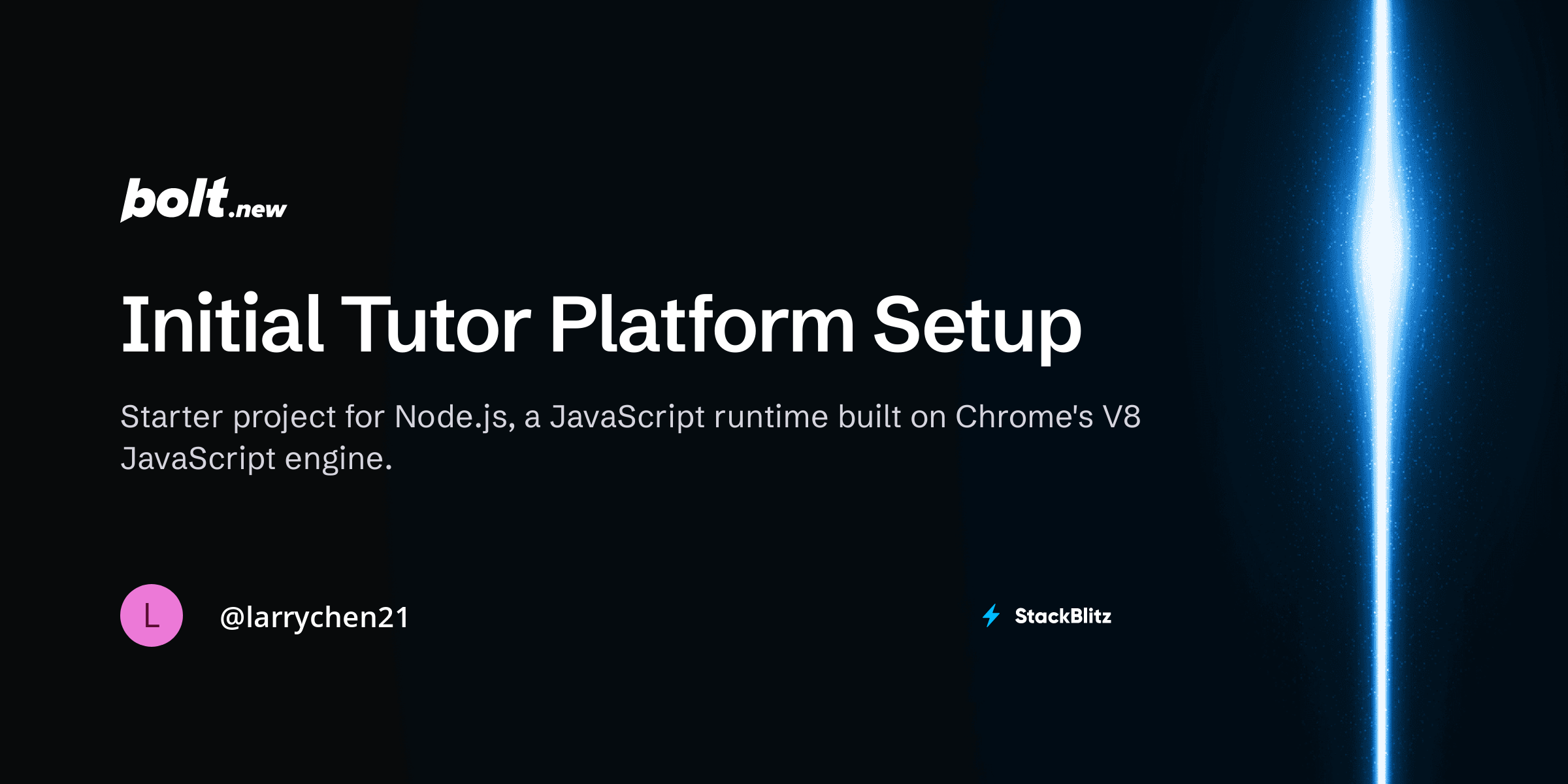 Initial Tutor Platform Setup - Bolt.new
