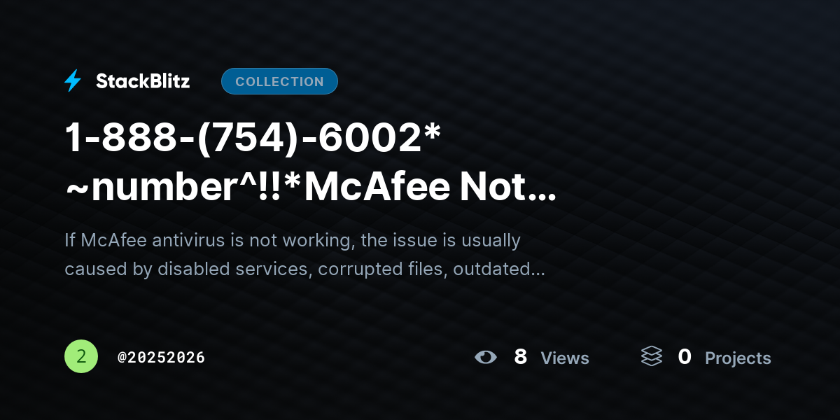 1-888-(754)-6002* ~number^!!*McAfee Not Working? Fix Issues & Restore Protection Fast by 20252026