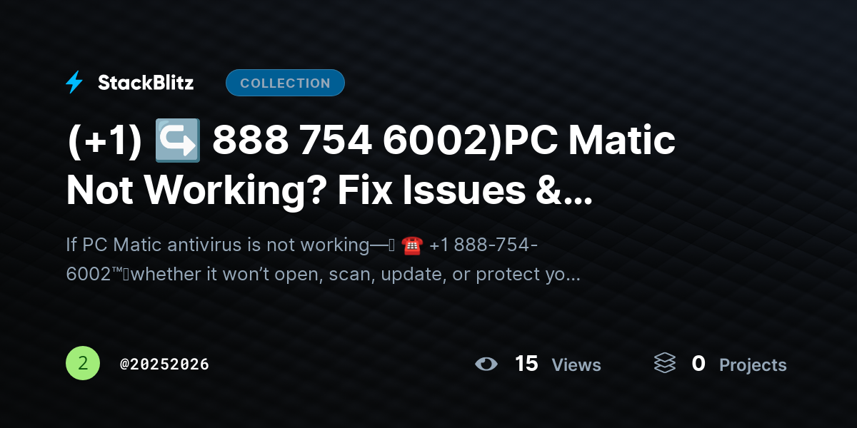 (+1) ↪ 888 754 6002)PC Matic Not Working? Fix Issues & Restore Protection Fast by 20252026