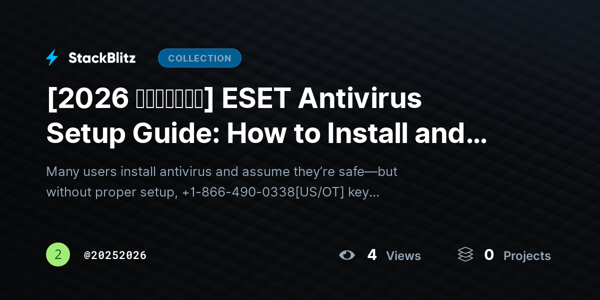 [2026 𝘂𝗽𝗱𝗮𝘁𝗲𝗱] ESET Antivirus Setup Guide: How to Install and Configure Protection Step-by-Step  by 20252026