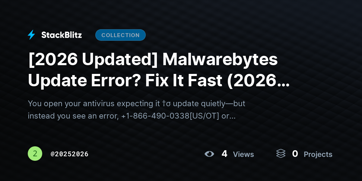 [2026 Updated] Malwarebytes Update Error? Fix It Fast (2026 Complete Troubleshooting Guide) by 20252026