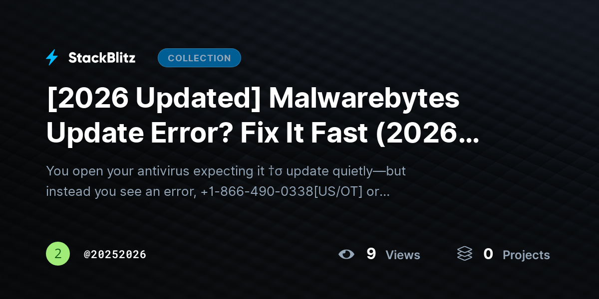 [2026 Updated] Malwarebytes Update Error? Fix It Fast (2026 Complete Troubleshooting Guide) by 20252026
