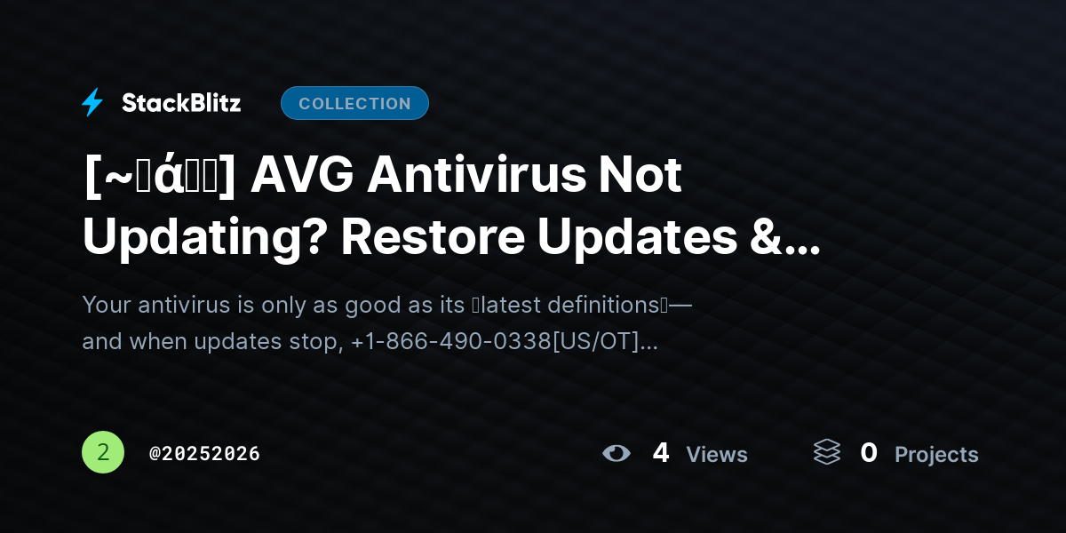 [~𝐅ά𝓠𝕤] AVG Antivirus Not Updating? Restore Updates & Stay Protected (2026 Guide) by 20252026
