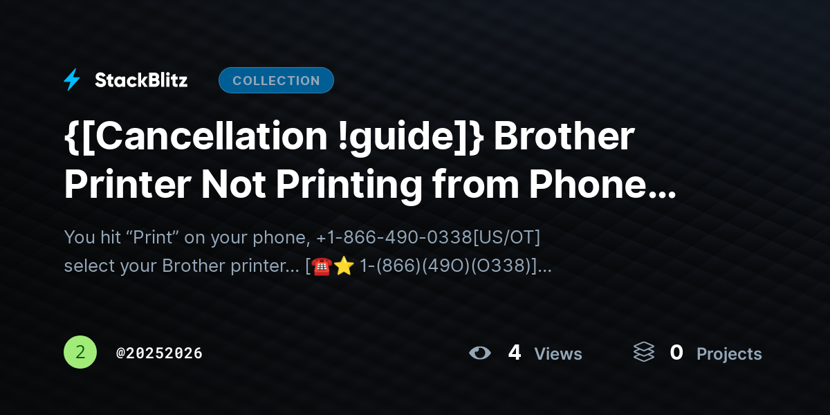 {[Cancellation !guide]} Brother Printer Not Printing from Phone? Fix Mobile Printing Fast (Android & iPhone – 2026) by 20252026