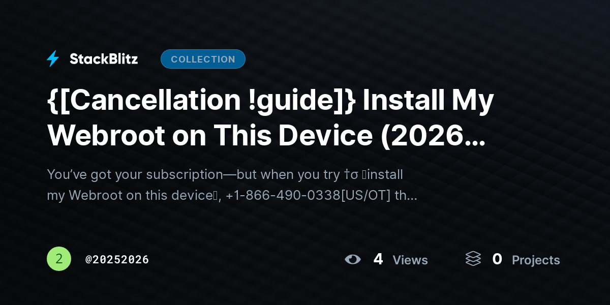 {[Cancellation !guide]} Install My Webroot on This Device (2026 Guide): Fast Setup, Activation & Zero-Error Fixes by 20252026