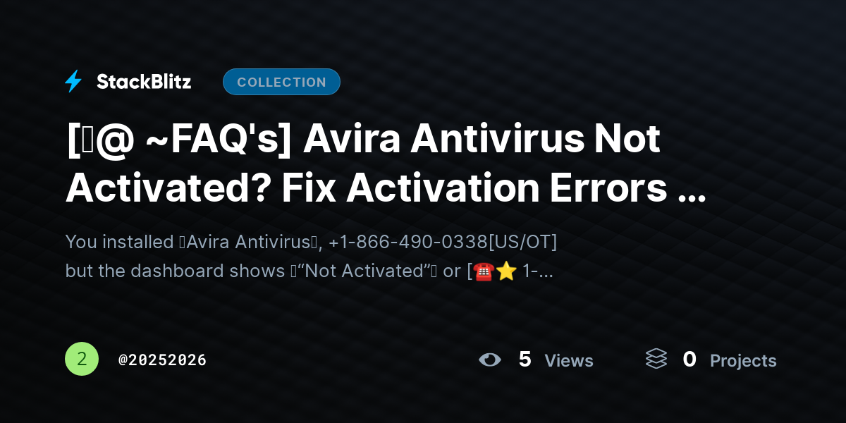 [♜@ ~FAQ's] Avira Antivirus Not Activated? Fix Activation Errors & Restore Full Protection by 20252026