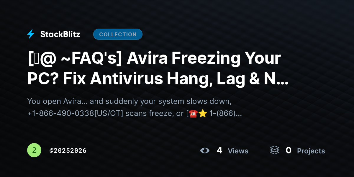 [♜@ ~FAQ's] Avira Freezing Your PC? Fix Antivirus Hang, Lag & Not Responding Issues (Complete Guide) by 20252026