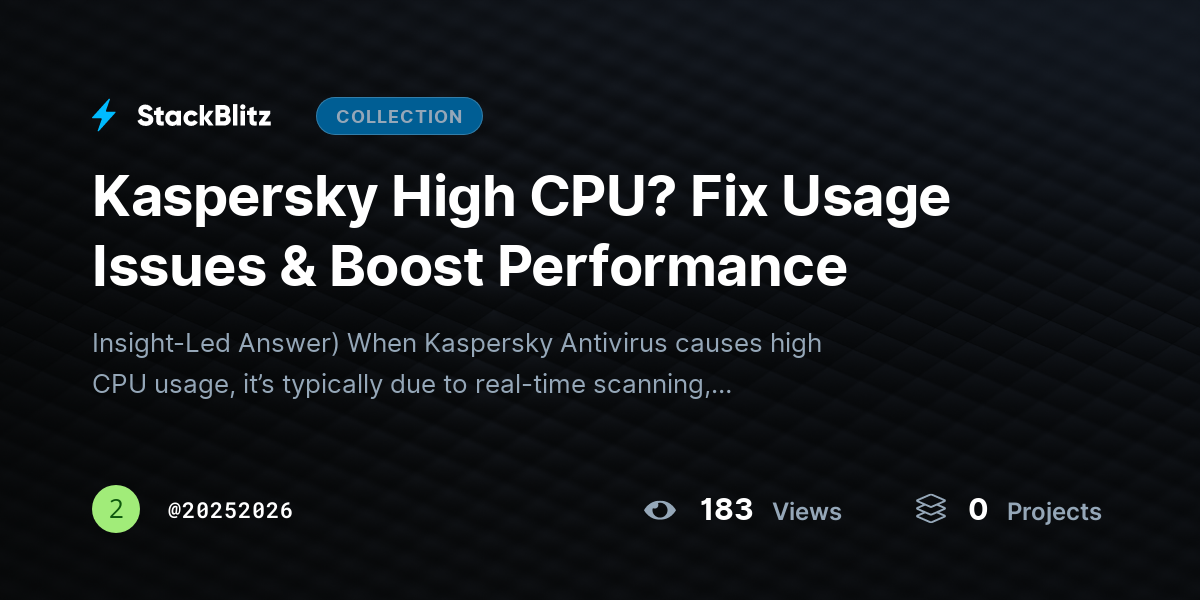 Kaspersky High CPU? Fix Usage Issues & Boost Performance by 20252026