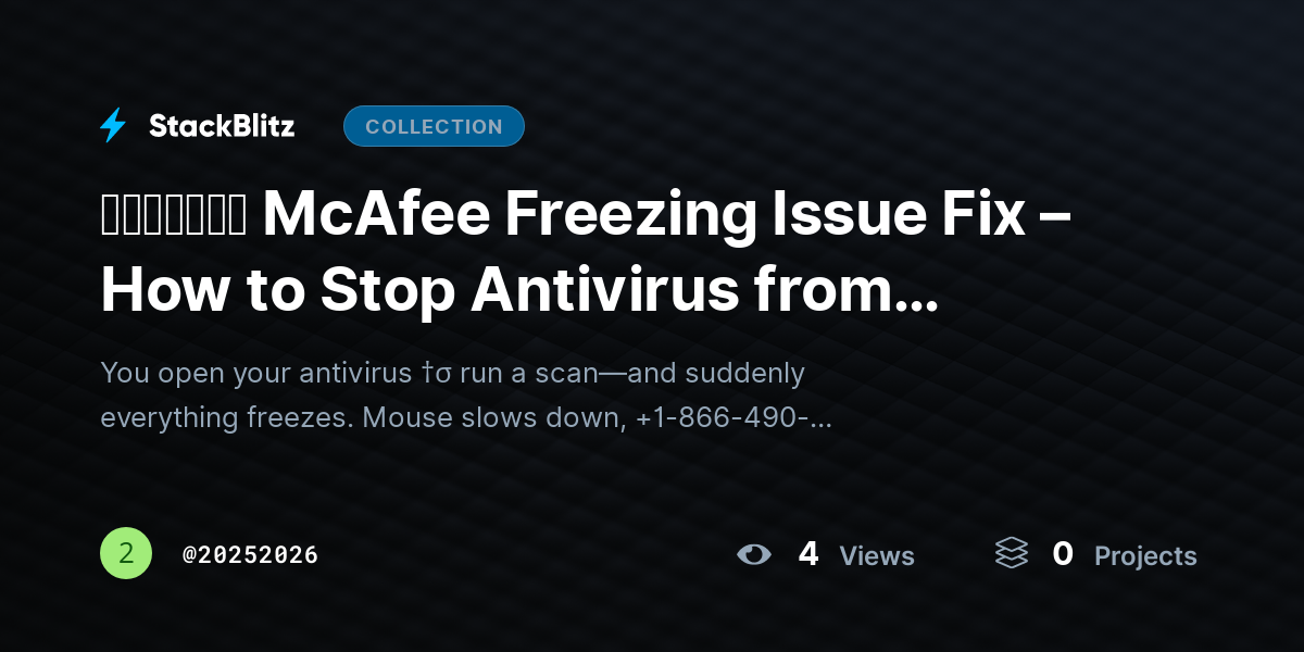 ᵘᵖᵈᵃᵗᵉᵈ McAfee Freezing Issue Fix – How to Stop Antivirus from Hanging or Not Responding by 20252026