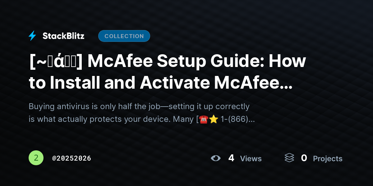 [~𝐅ά𝓠𝕤] McAfee Setup Guide: How to Install and Activate McAfee Antivirus Step by Step by 20252026