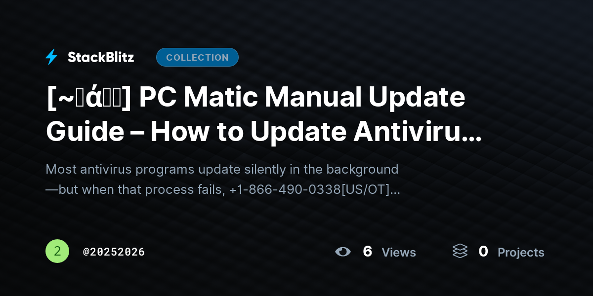 [~𝐅ά𝓠𝕤] PC Matic Manual Update Guide – How to Update Antivirus Manually Step by Step by 20252026