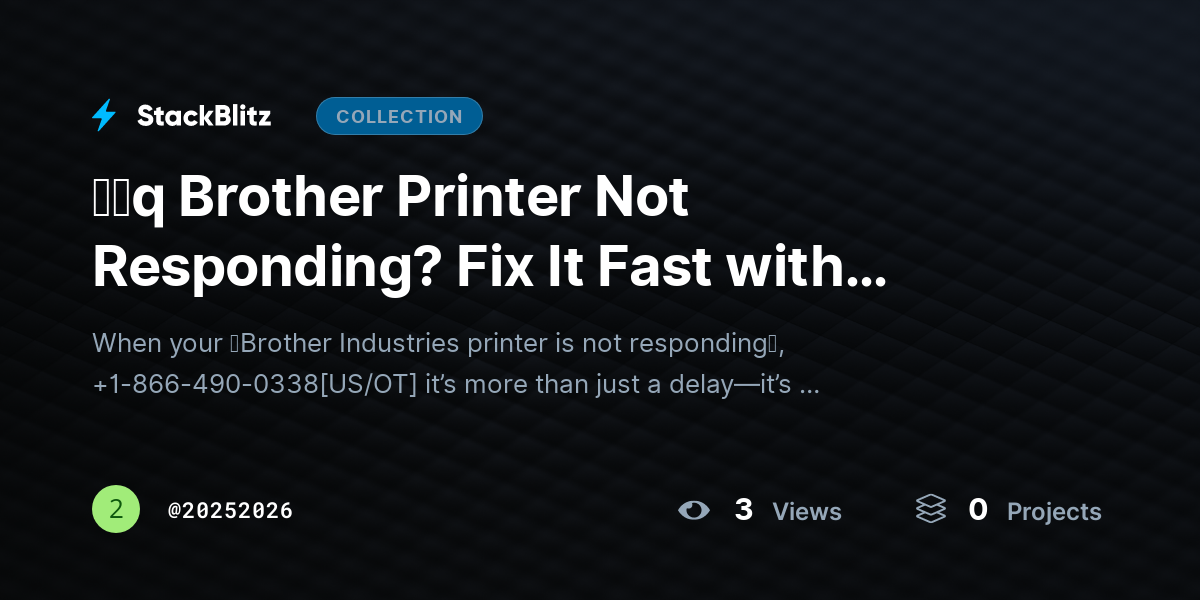 ᶠᵃq Brother Printer Not Responding? Fix It Fast with These Proven Troubleshooting Steps (2026 Guide) by 20252026